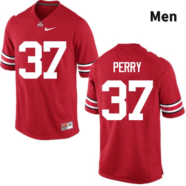 Ohio State Buckeyes Joshua Perry Men's #37 Red Game Stitched College Football Jersey
